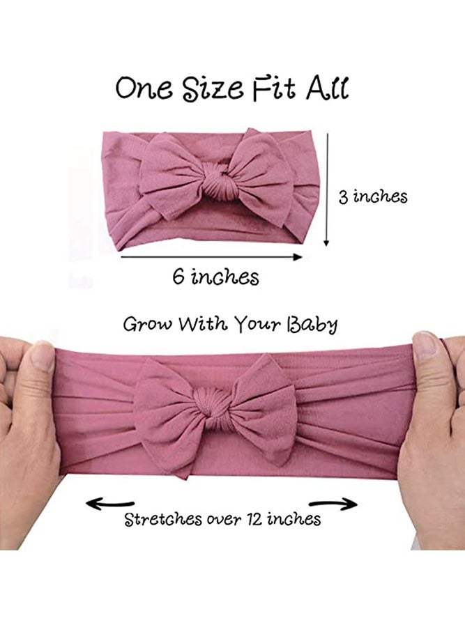 Sharpdo 8-Piece Baby Girls Headband Stretchy Nylon Soft Headband with Bowknot for Baby Toddler Girls - Image 2