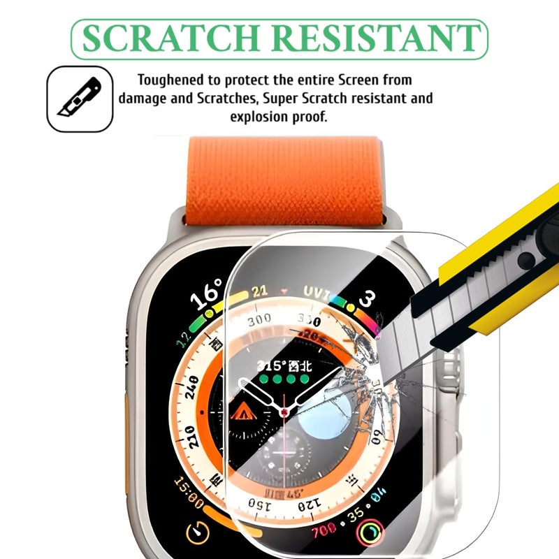 SPCORE Full Glue Tempered Glass Screen Protector Compatible For Apple Watch Ultra (49Mm) Glass Film (Pack Of 1) With Easy Installation Kit for Smartwatch [Transparent] - Image 3
