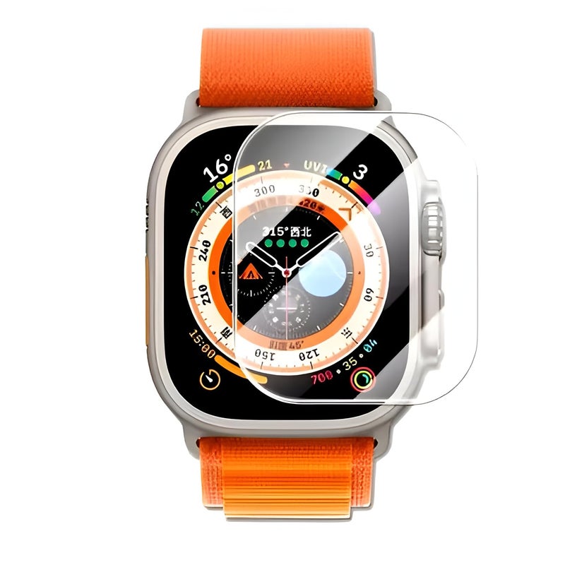 SPCORE Full Glue Tempered Glass Screen Protector Compatible For Apple Watch Ultra (49Mm) Glass Film (Pack Of 1) With Easy Installation Kit for Smartwatch [Transparent] - Image 1