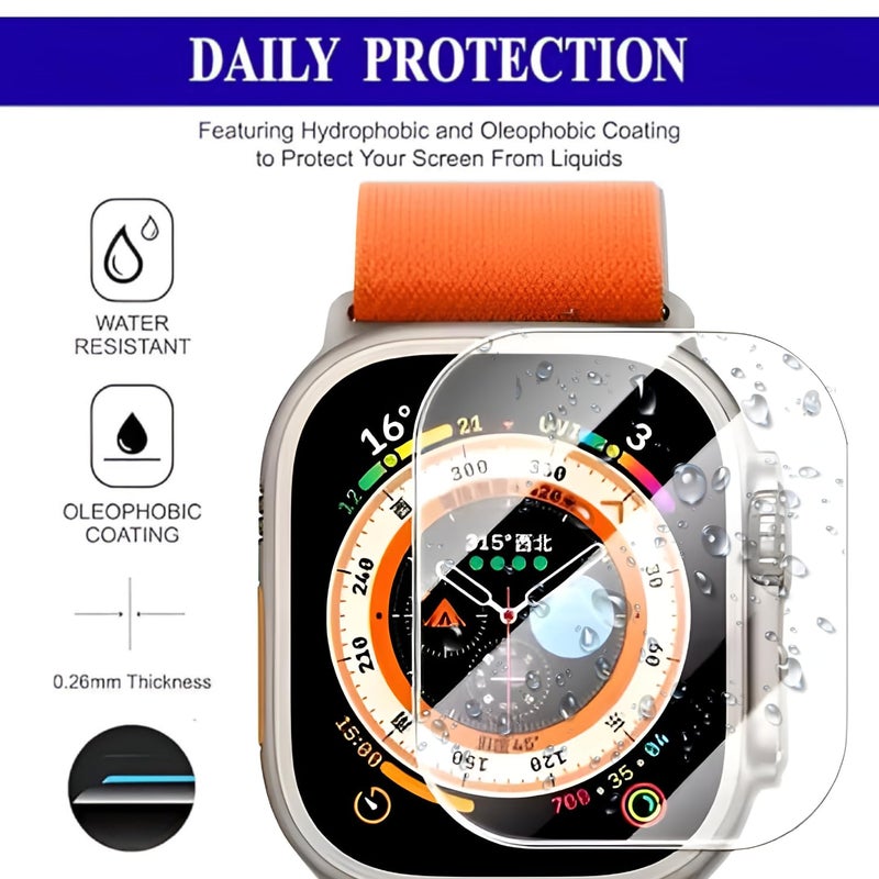 SPCORE Full Glue Tempered Glass Screen Protector Compatible For Apple Watch Ultra (49Mm) Glass Film (Pack Of 1) With Easy Installation Kit for Smartwatch [Transparent] - Image 4