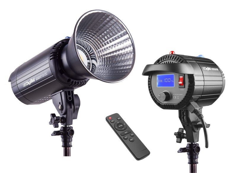 Digitek DCL-150W Combo 150W Professional Continuous LED Video Light with 18CM Reflector, AC Support, 5600K Color Temp Control, 95 CRI, 13500 Lumen, Ideal for Streaming, Vlogging, Reels & Interview. - Image 2