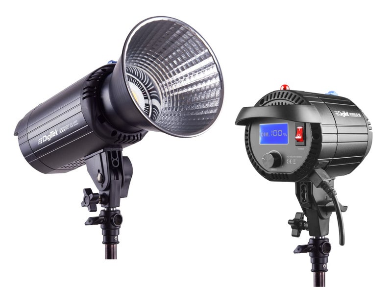 Digitek DCL-150W Combo 150W Professional Continuous LED Video Light with 18CM Reflector, AC Support, 5600K Color Temp Control, 95 CRI, 13500 Lumen, Ideal for Streaming, Vlogging, Reels & Interview. - Image 3