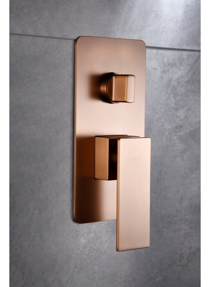 Full immersion bathtub mixer, 3 outlets, with adapter, 419RG, Chinese square polo, rose gold - Image 1