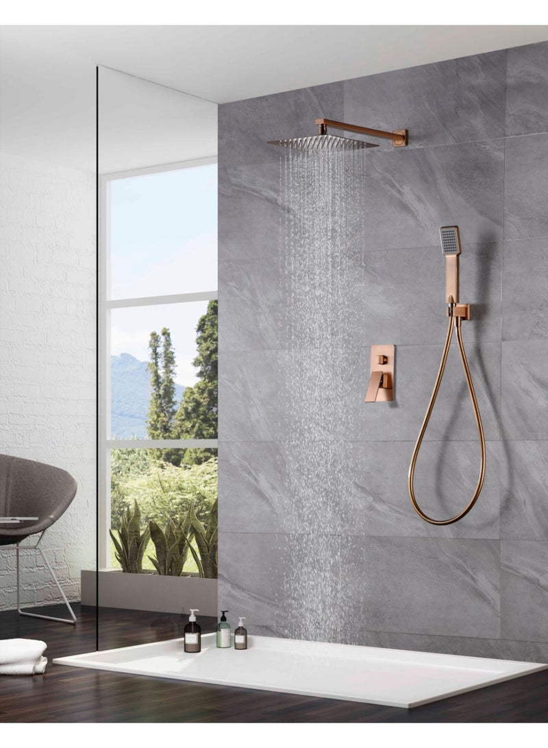 Full immersion bathtub mixer, 3 outlets, with adapter, 419RG, Chinese square polo, rose gold - Image 2