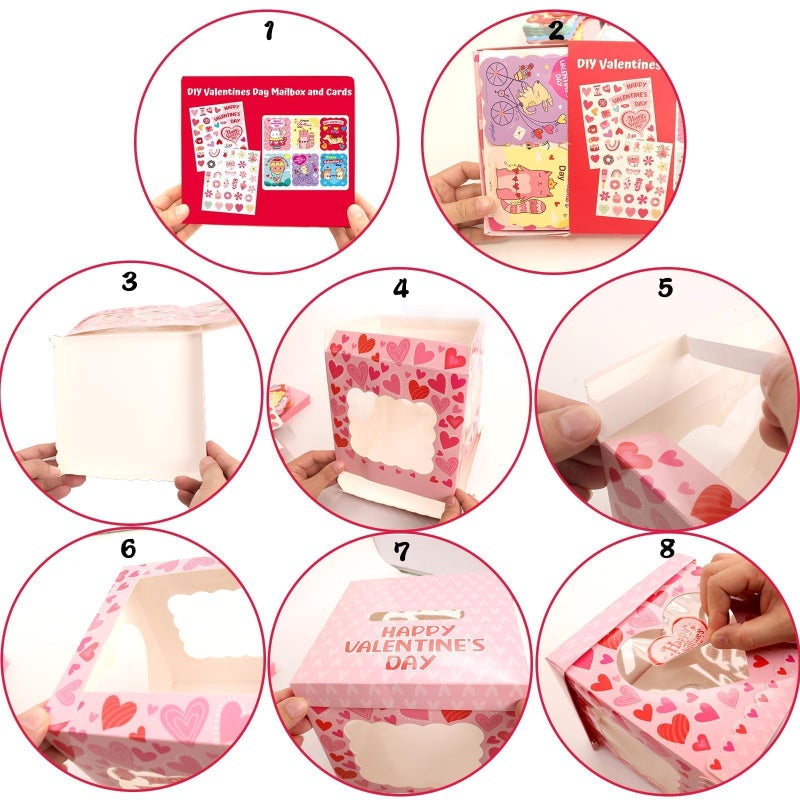 WorldBazaar 36 Pack Valentines Day Animal Cards With Envelopes Cat Dog DIY Craft Mailbox with Windows DIY Valentine' Box for Kids Classroom School Exchange Gift Party Favors - Image 4