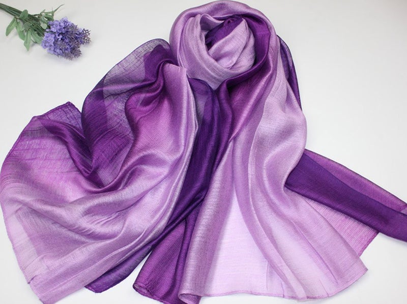 SNUG STAR وشاح قطن حرير SNUG STAR أنيق وناعم بألوان متنوعة للنساء (أرجواني) - Image 2