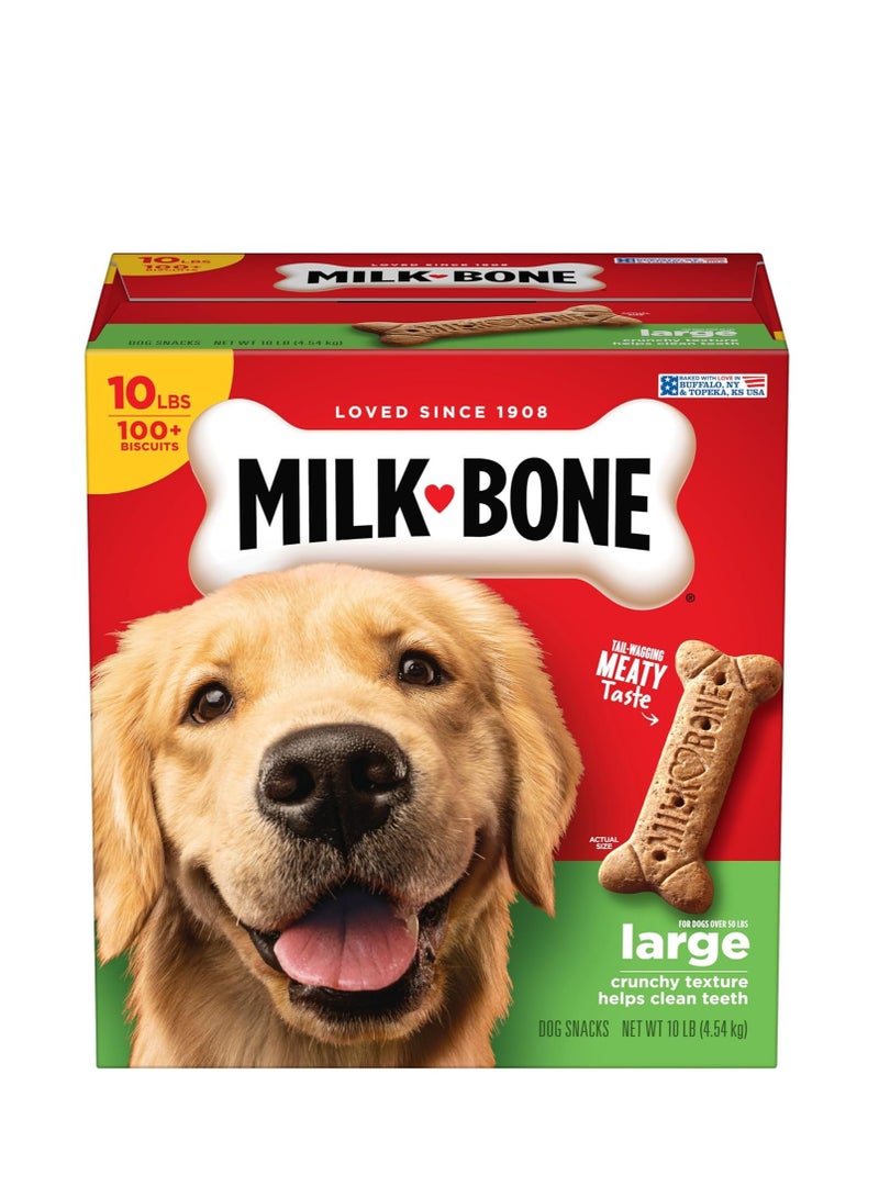 MILK-BONE Milk-Bone Original Dog Treats for Large Dogs, 10 Pound, Crunchy Biscuit Helps Clean Teeth  - Image 1