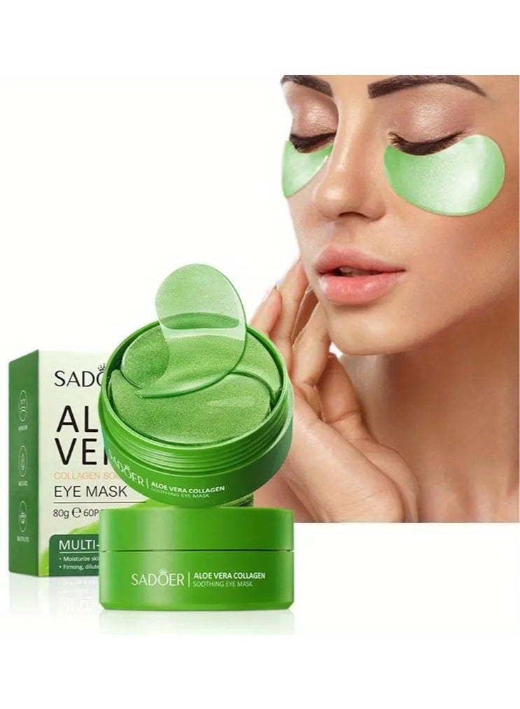 SADOER 60pcs/Box, Luxurious Aloe Vera Collagen Crystal Eye Masks - Deeply Moisturizing, Firming, and Revitalizing Eye Care for a Radiant Look - Gentle, Non-Irritating, and Easy to Use - Image 1