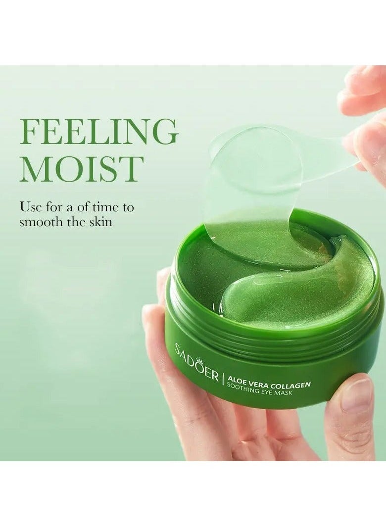 SADOER 60pcs/Box, Luxurious Aloe Vera Collagen Crystal Eye Masks - Deeply Moisturizing, Firming, and Revitalizing Eye Care for a Radiant Look - Gentle, Non-Irritating, and Easy to Use - Image 4