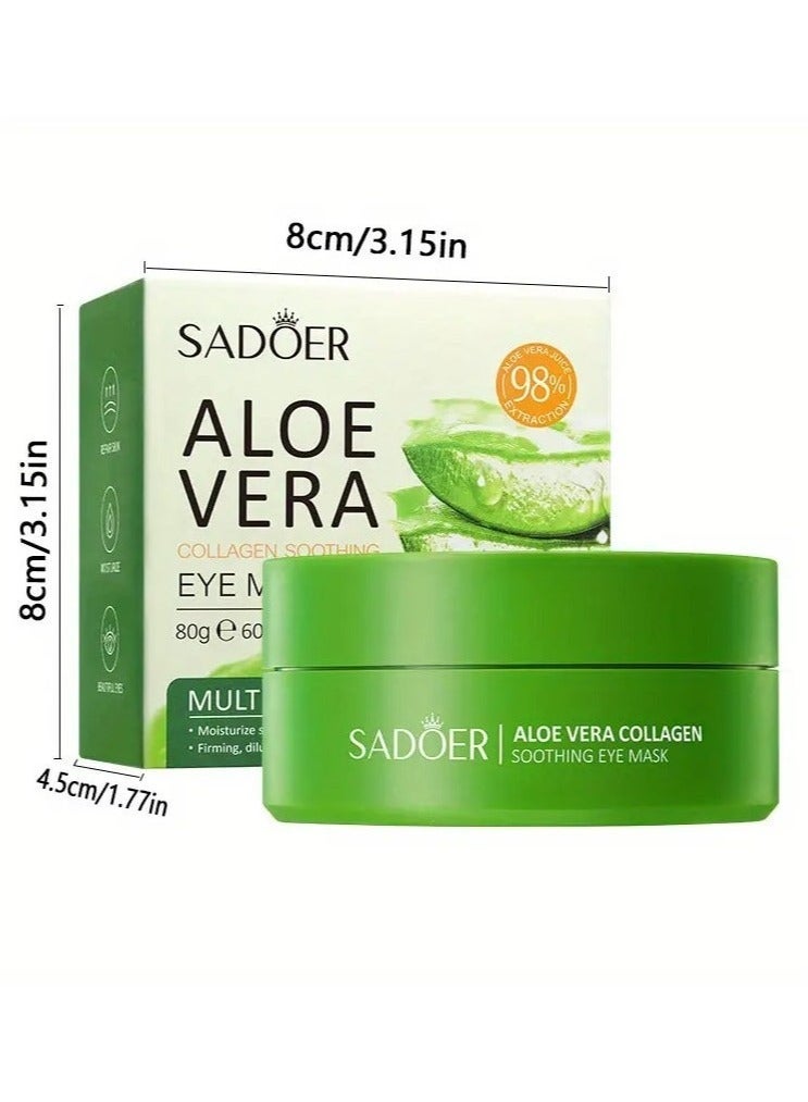 SADOER 60pcs/Box, Luxurious Aloe Vera Collagen Crystal Eye Masks - Deeply Moisturizing, Firming, and Revitalizing Eye Care for a Radiant Look - Gentle, Non-Irritating, and Easy to Use - Image 3