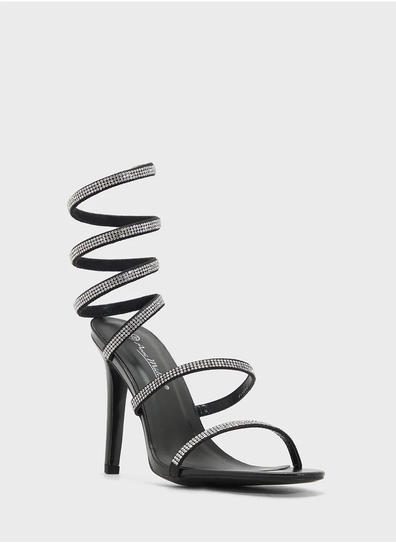 Ginger Embellished  Wrap-Around High Heel Sandal