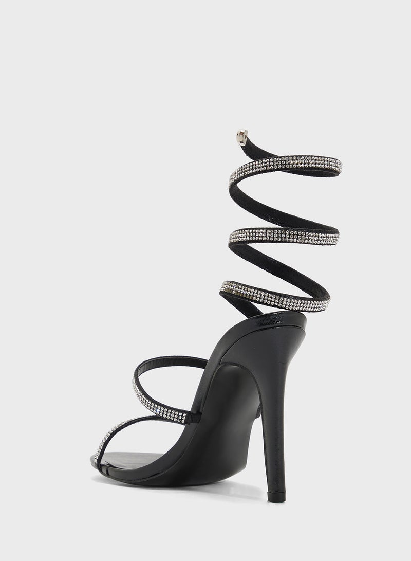 Ginger Embellished  Wrap-Around High Heel Sandal  - Image 3