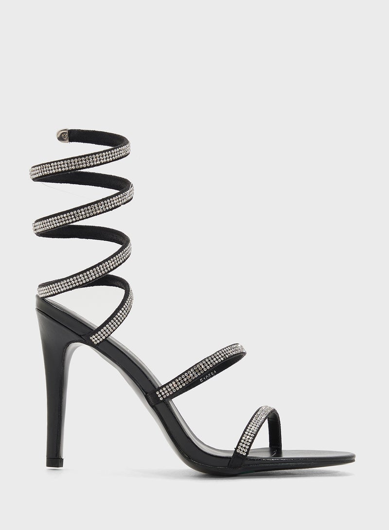 Ginger Embellished  Wrap-Around High Heel Sandal  - Image 1
