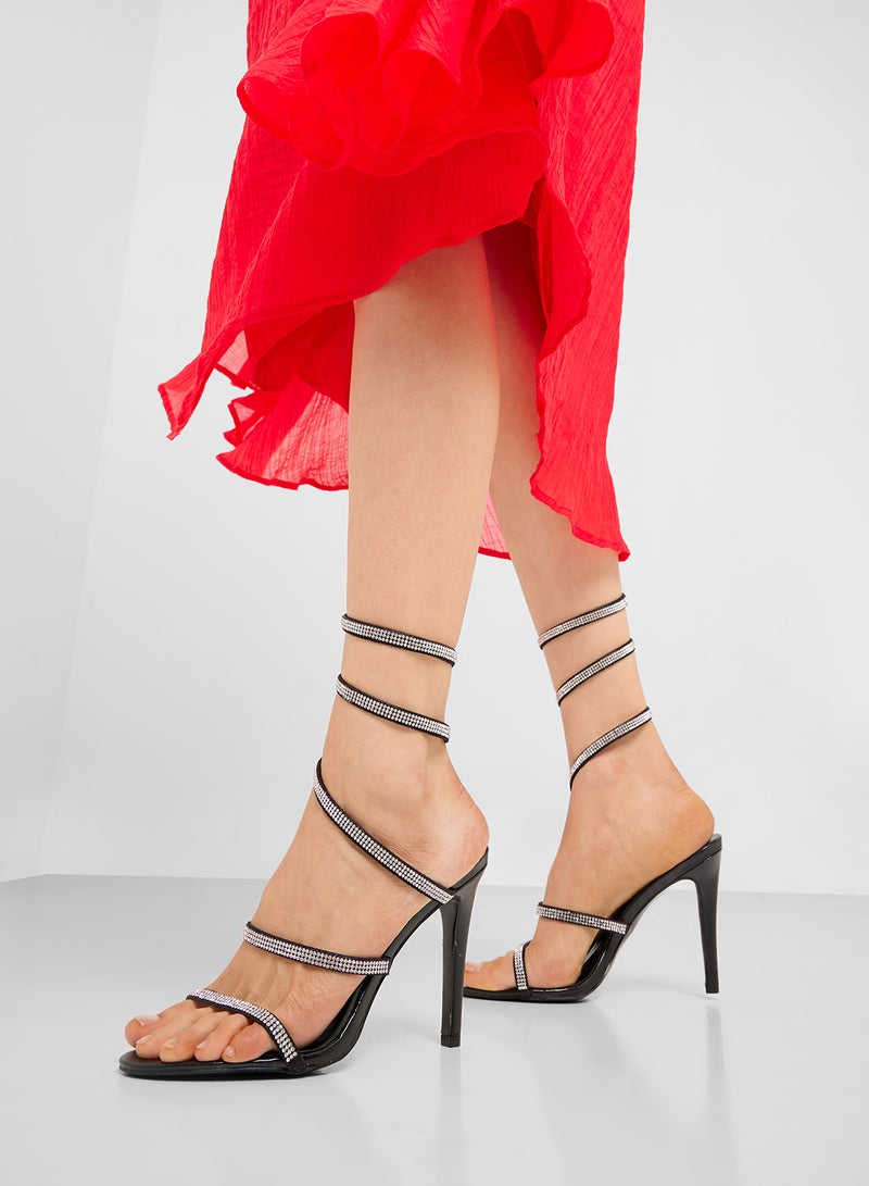 Ginger Embellished  Wrap-Around High Heel Sandal  - Image 5