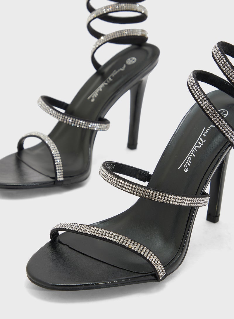 Ginger Embellished  Wrap-Around High Heel Sandal  - Image 4