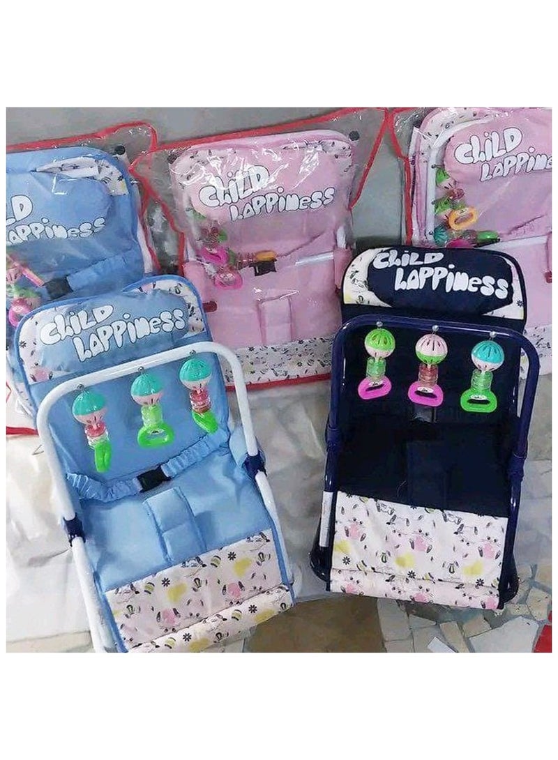 كرسي باونسر هزاز للأطفال مع حامل ألعاب وترفيه – 3 أوضاع قابلة للتعديل – مريح وآمن وسهل الطي والتخزين - Image 3