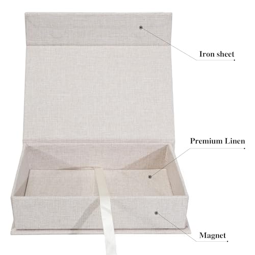 Yopih 5x7 Linen Photo Storage Box - Ideal for Preserving and Organizing Your Precious Photos, Certificates, Scrapbooking Supplies, Keepsakes, and Jewelry Beige - Image 4