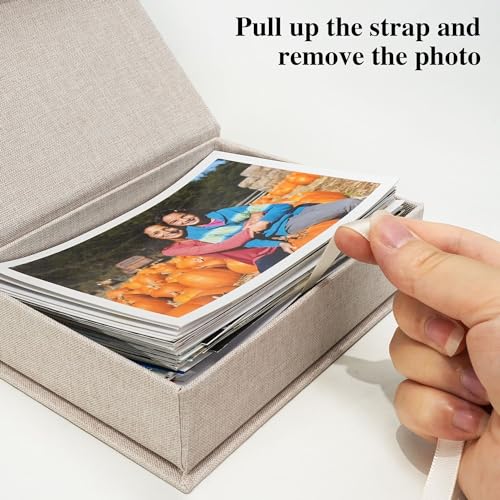 Yopih 5x7 Linen Photo Storage Box - Ideal for Preserving and Organizing Your Precious Photos, Certificates, Scrapbooking Supplies, Keepsakes, and Jewelry Beige - Image 5