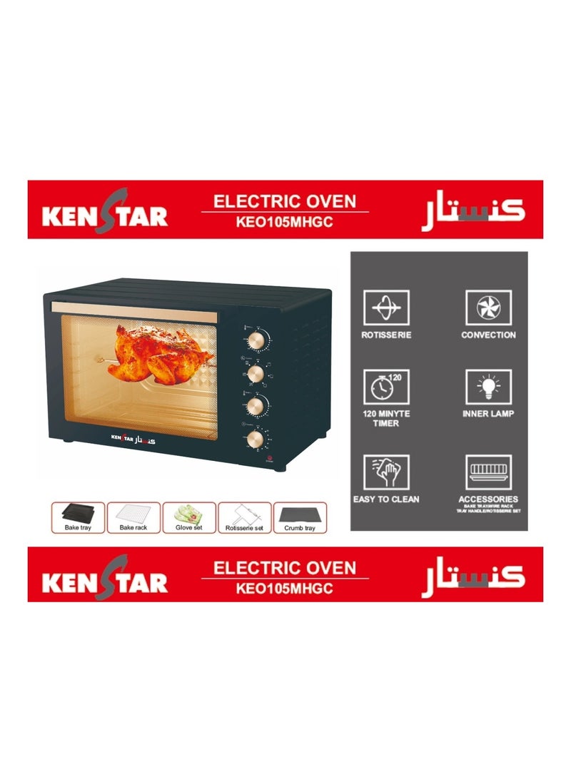 KENSTAR - Electric Oven 100L with Convection and Rotisserie Function| Temperature Control Upto 250c and 120min Timer with Bell Ring 2800W - Image 1