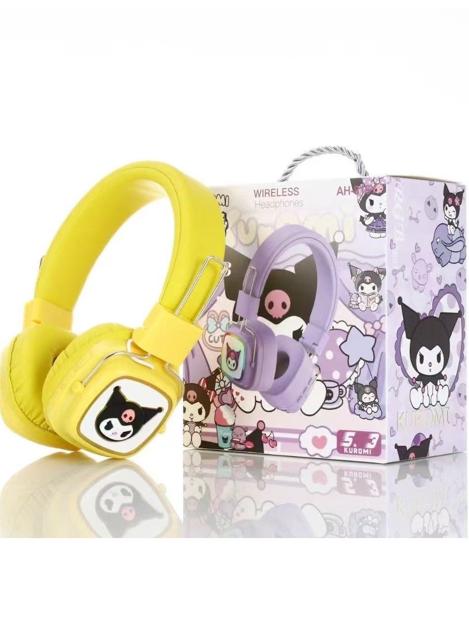كورومي Kuromi Wireless Headphones With Led Lighting Effective Noise Isolation Thanks The Closed Ear Cavity Design Battery Life 15 Hours