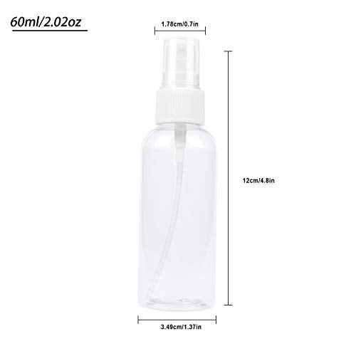 TRENDBOX 6 Pack Empty Transparent Plastic Fine Mist Spray Bottle 60 ml 2 oz - Image 3
