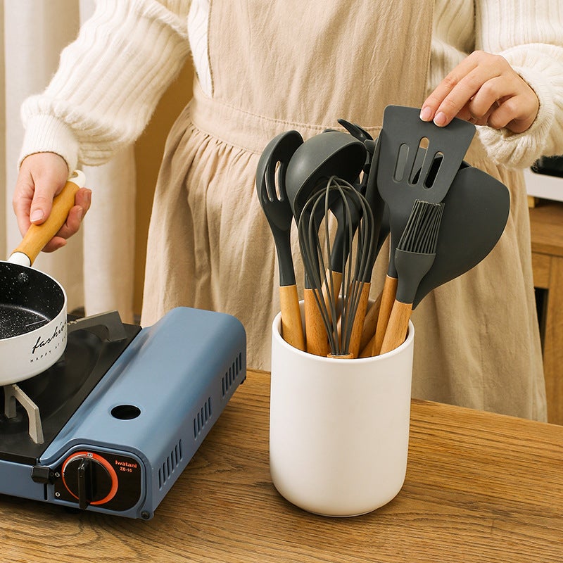 Ceramic Kitchenware Storage Tube Household Kitchen Utensils Storage Bucket Large Capacity Chopsticks Holder Knife, Fork And Spoon Storage Pot Chopsticks Cage - Image 3
