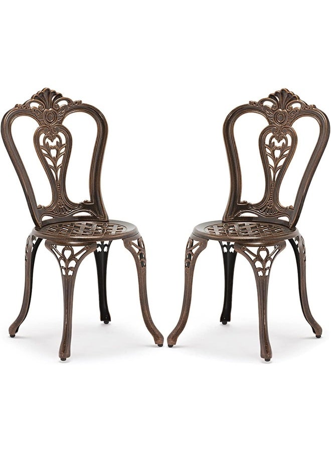 YULAN Yulan Outdoor Patio Bistro Sets 3 Piece cast Aluminum Patio Furniture Outdoor Garden Aluminum Rust Proof Tables and Chairs with removable Cushion 0265  - Image 2