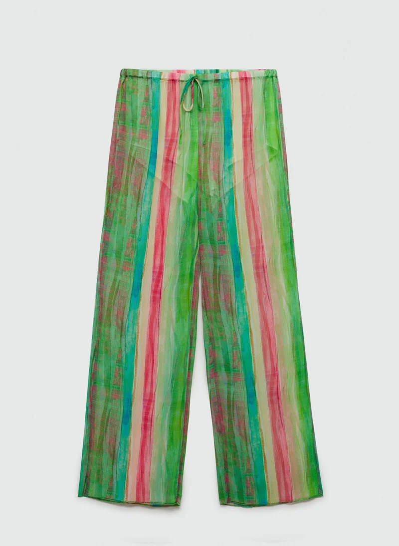 MANGO Transparent Printed Pants