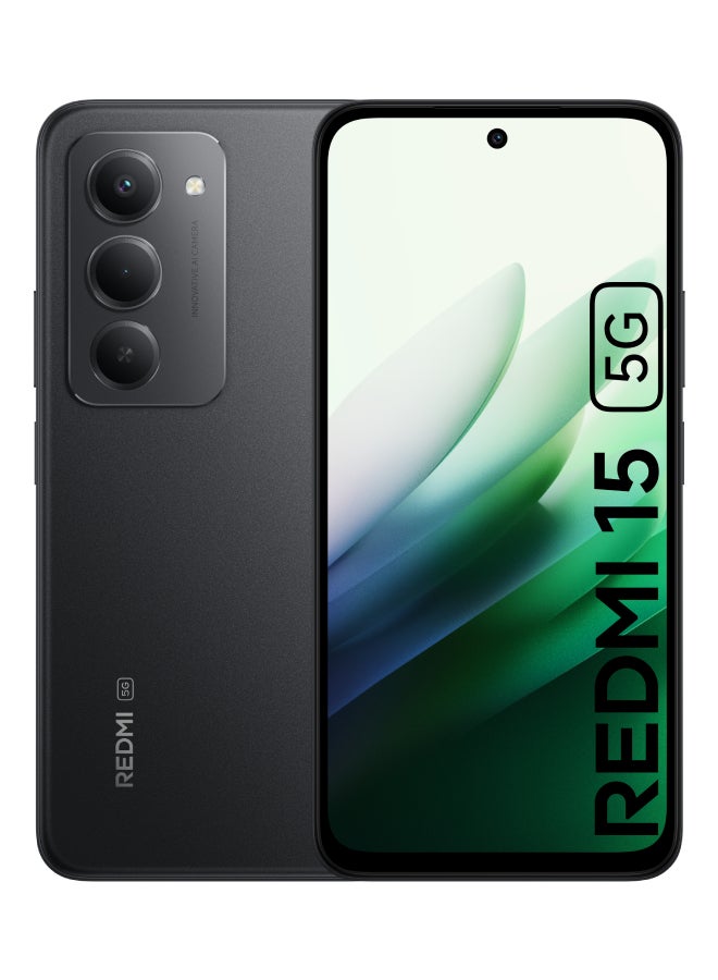 Xiaomi Redmi 15 5G Dual SIM Midnight Black 8GB RAM 256GB - Global Version - Image 1