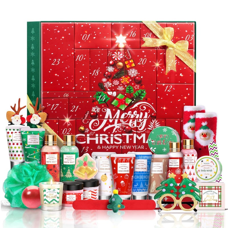 LUCOTIYA Advent Calendar 202424 Days of Beauty Advent Calendar Bath and Body Gifts Sets for Women Christmas Gift Baskets for Women Skincare Beauty Advent Calendar