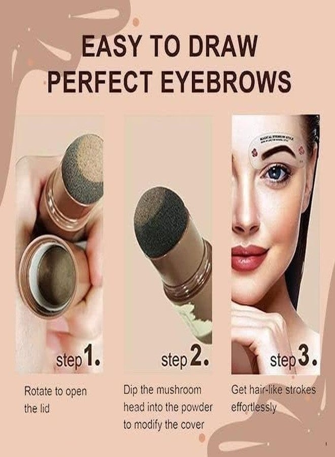 ZEMGLAM Eyebrow Stamp Stencil Kit, One Step Brow Stamp Makeup Powder, Reusable Eyebrow Stencils Shape Thicker and Fuller Brows, Waterproof Long Lasting (Brown) - Image 5