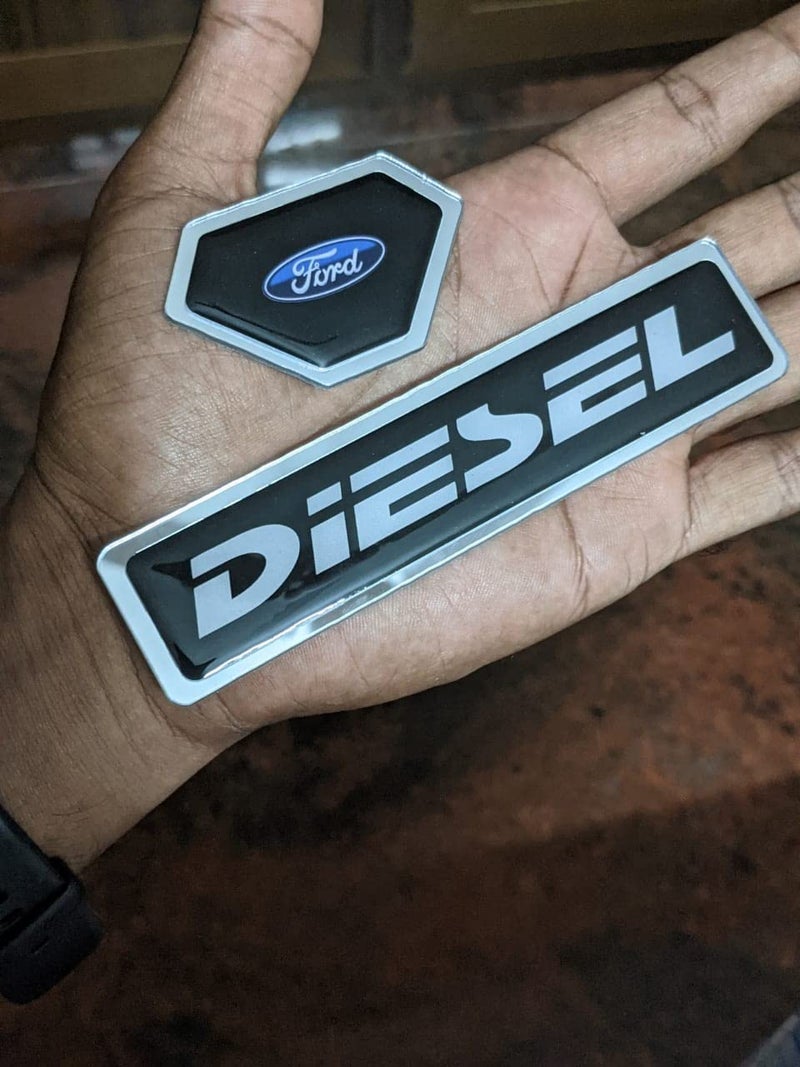 BIG FLAG BFRC 3D Gel Finish Car Fuel Badge - Black - Diesel - Sticker Universal for Specific Brand (FBBDVAR) (F0RD) - Image 1