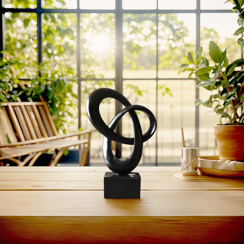 Dosker Knot Decor Mobius Stripe Statue,Modern Abstract Sculpture for Home Decor,Coffee Table Decor for Living Room,Office(Black) - Image 4