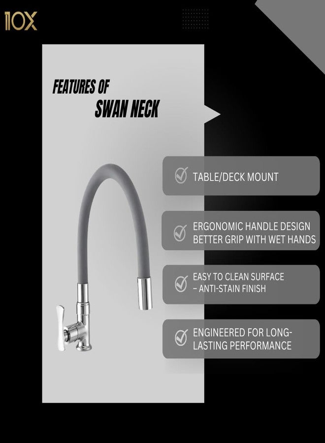 10X Brass Swan Neck SN-801 for Kitchen/Bathroom Flexible Spout Table/Deck Mount Chrome Grey Colour - Image 4