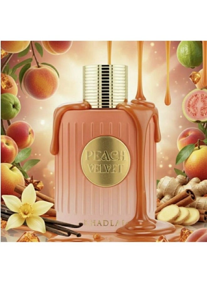 خدلج عطر بيتش فيلفيت من خدلج للنساء – Extrait de Parfum 100 مل – رائحة فواكه غورماند بالخوخ والجوافة مع الفانيليا والكراميل – عطر حلو دافئ وثابت للمناسبات - Image 3