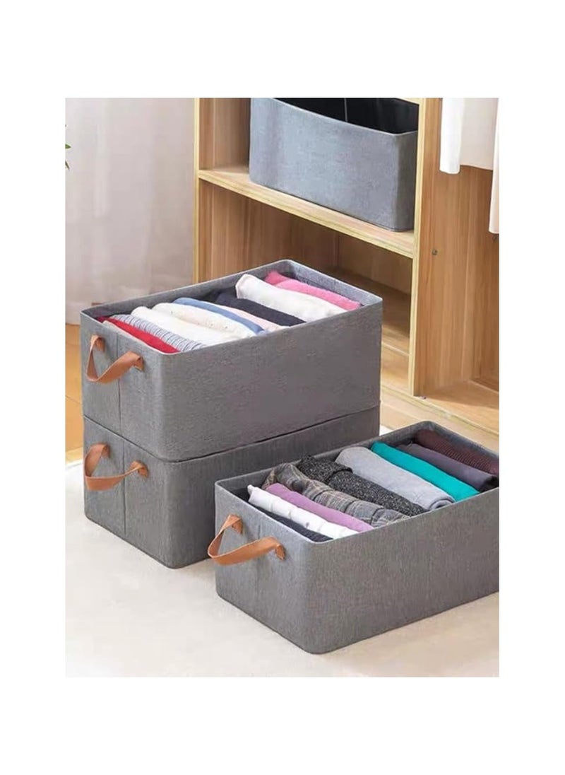 Generic Clothes Storage Box, Positive Artifact Layer Basket, Divided Fabric, Foldable Large Capacity Storage Box - Grey  - Image 2
