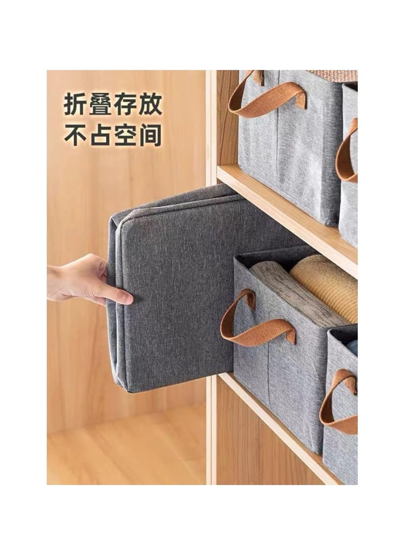 Generic Clothes Storage Box, Positive Artifact Layer Basket, Divided Fabric, Foldable Large Capacity Storage Box - Grey  - Image 5