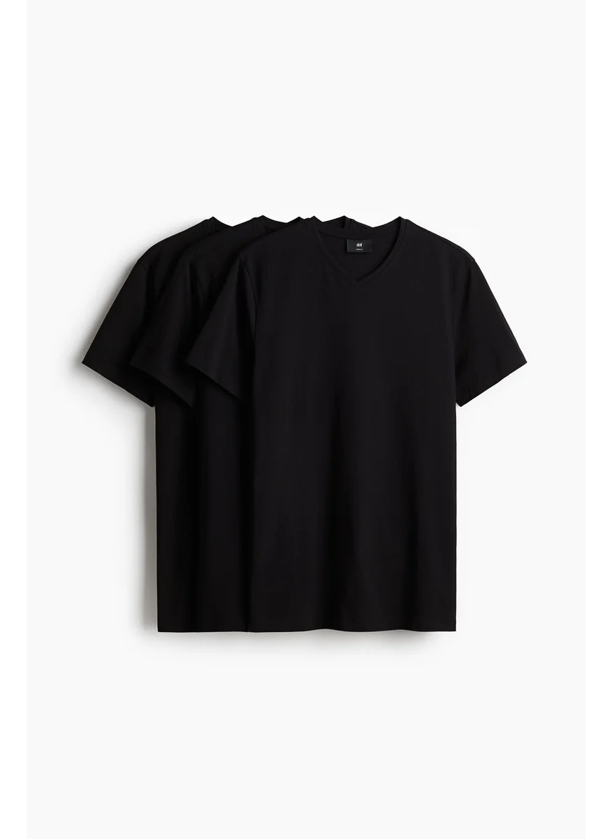 H&M 3-Pack Slim Fit V-Neck T-Shirts