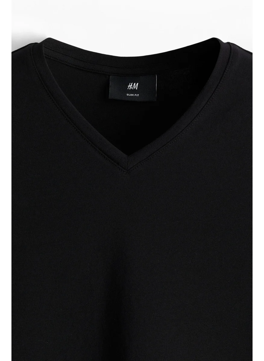 H&M 3-Pack Slim Fit V-Neck T-Shirts