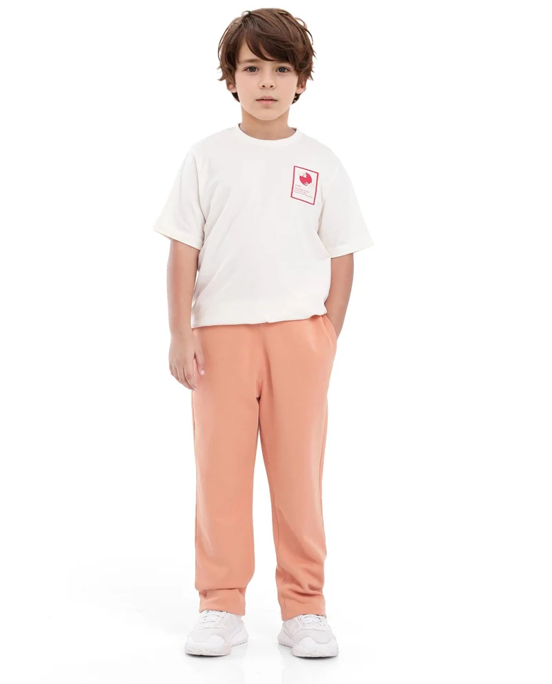 Rare Ones Rare Ones Kids Divo Orange Cotton Poly Drawstring Solid Trackpant