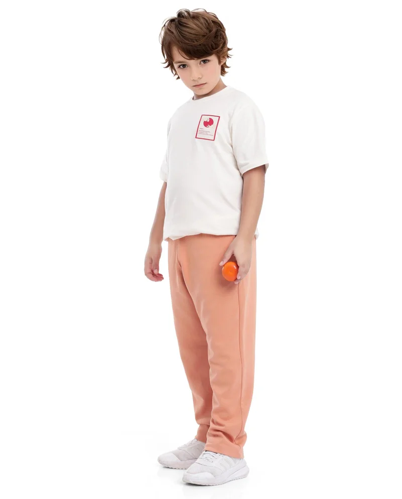 رير ونز Rare Ones Kids Divo Orange Cotton Poly Drawstring Solid Trackpant