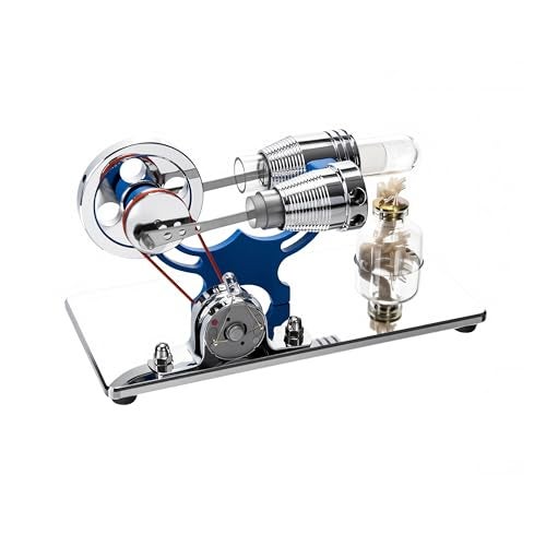 Sunnytech Hot Air Stirling Engine Motor Model Educational Toy Electricity Generator Colorful LED SC SC010 - Image 1