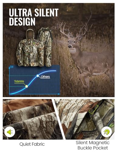 TIDEWE Hunting Clothes for Men with Face Mask Silent Waterproof Hunting Jacket and Adjustable Bibs InsulatedLined Safety Strap Compatible Next Camo G2 Size L - Image 3