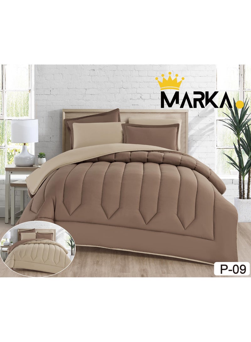 ماركه  طقم لحاف مفرش سرير نفرين فندقي ذو طابع وجهين ليضيف الجمال الى ديكور غرفتك - Image 1