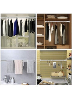 DubaiGallery Extendable Curtain Tension Rod Rail Silver  - Image 4