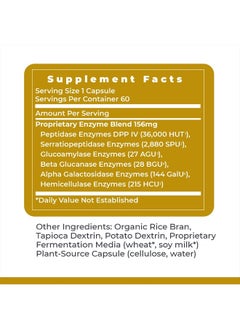 Digestase-SP - 6 Enzymes for Digestion - Supports Digestion of Carbohydrates & Protein - for Occasional Intestinal Gas or Bloating Relief - 60 Plant-Source Capsules - pzsku/Z169807027CFAA73D619DZ/45/_/1741171090/cdfa7684-c3dd-4a5c-90de-9f278e4b8cae