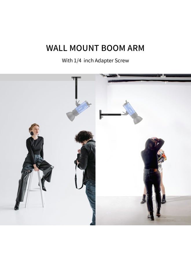Selens 11" Photo Studio Camera Ceiling Mount, Wall Mount Boom Arm for Photo Studio Video Light, Umbrella, Ringlight, Monolights Photography with 1/4" Thread - Image 3