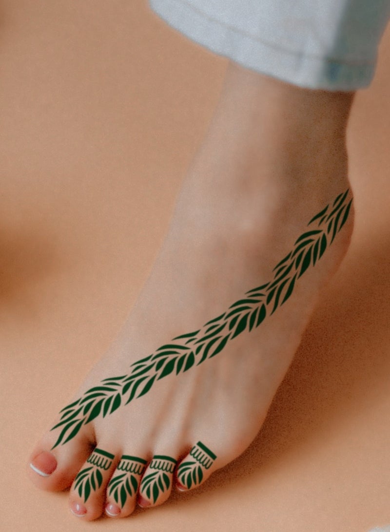 AROAQ Henna Tattoo Stencils,  Indian Temporary Tattoo Templates, Multi-purpose Removable Tattoo Stickers, Durable Body Art Stencil For Women Girls And Kids, ( S3479, 1Pc ) - Image 4