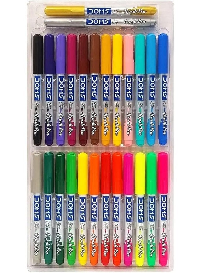 دومس صندوق عرض أقلام الفرشاة DOMS 26 لونًا - Image 2