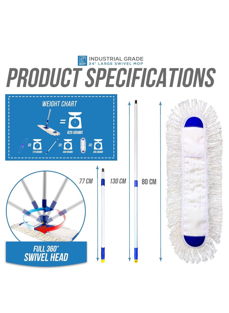 Gator Dust Control Mop | 80 cm | WHITE - Image 3